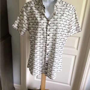 Reiss cotton and linen shirt slim fit size large Mens